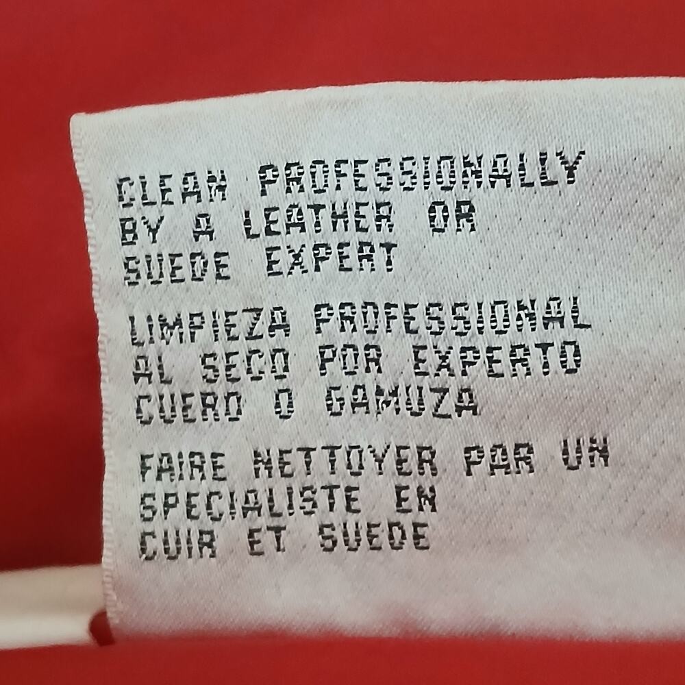 Fashion Elements Coat Women XL Red 100% Leather Casual Hooded Motorcycle 90's - Picture 12 of 16